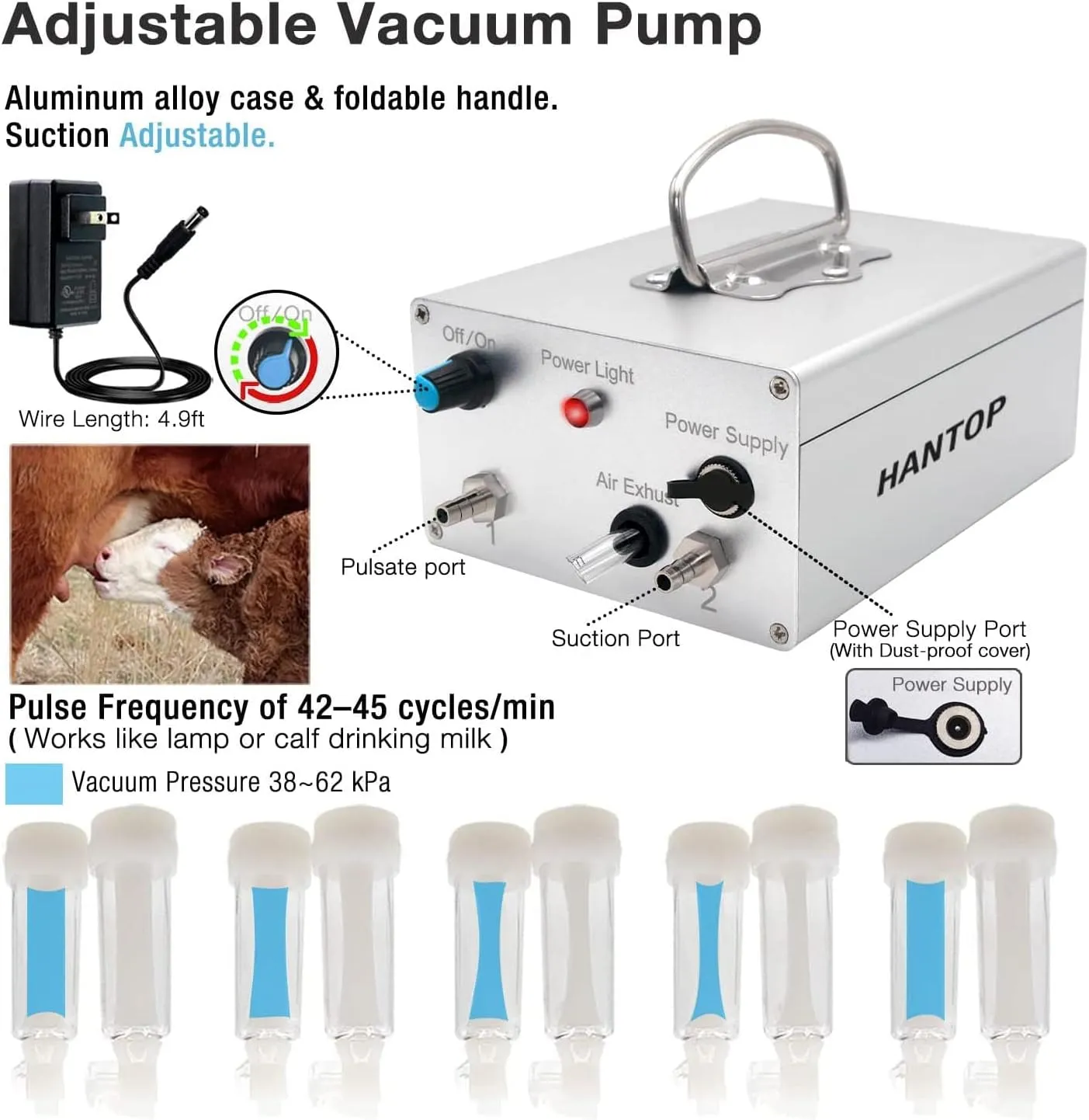 12L Portable Cow Milking Machine with Auto Stop  Efficient & Durable