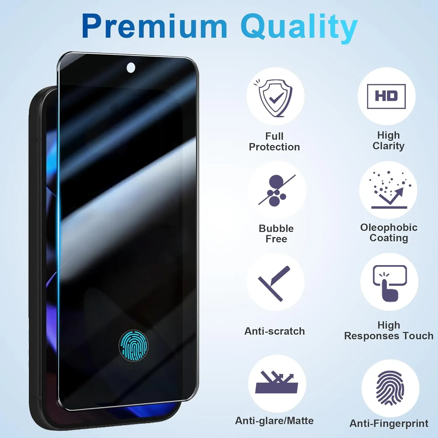 [2 2 Pack] Privacy Screen Protector Compatible with Pixel 9 5G, 2 Tempered Film   2 Camera Lens Glass - High Clarity - Bubble Free - Anti-Spy Protection - Anti-Shatter