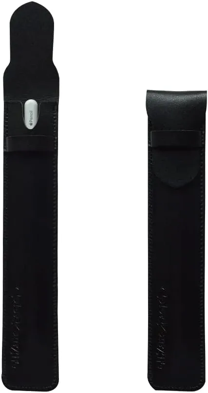 2-Pack PU Leather Cases Pouches Sleeves for Apple Pencil 1st 2nd Generation, Fountain Pen and Stylus (Black and Dark Brown)