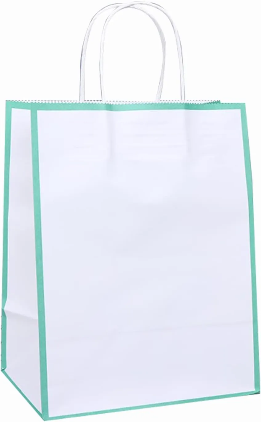 20 Pcs Kraft Paper Bags, Reusable Kraft Bags with Handles Great for Restaurants Takeout/To Go Bags Kids Parties Holiday Handwork Merchandise Bags Party Favor Wedding Bridal Showers-16-8x6x11in