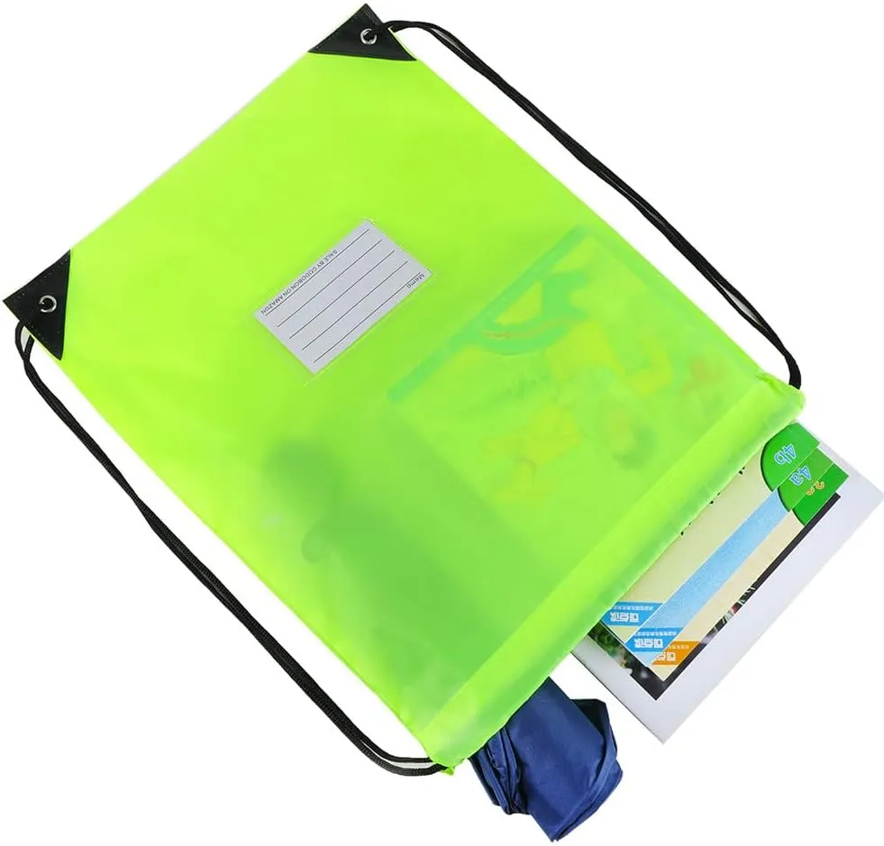 30 Pack Drawstring Bags,Bulk Draw String Backpack, Gym Sports Cinch Bag Sackpack for Women Men, Fluorescent Green