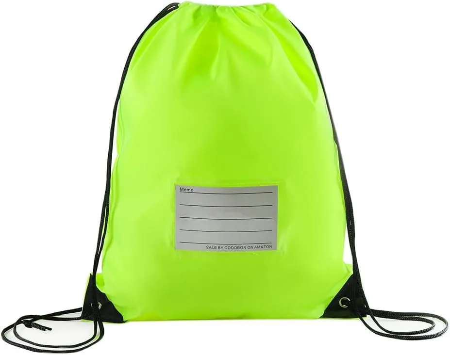 30 Pack Drawstring Bags,Bulk Draw String Backpack, Gym Sports Cinch Bag Sackpack for Women Men, Fluorescent Green
