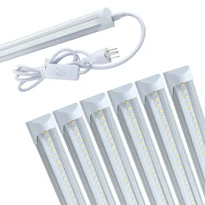 4FT LED Shop Light 6-Pack, Bright 24W, 2640lm, Energy Efficient