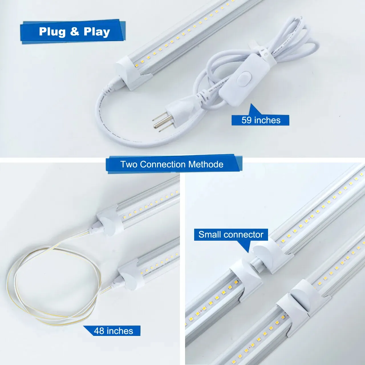 4FT LED Shop Light 6-Pack, Bright 24W, 2640lm, Energy Efficient