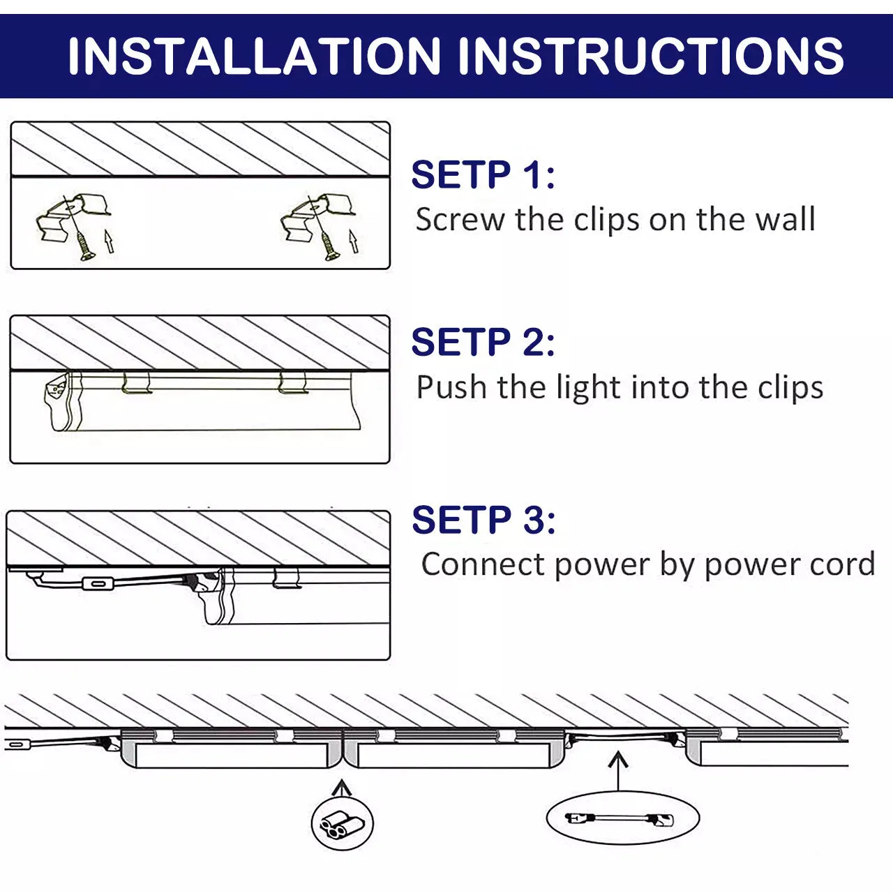 4FT LED Shop Light 6-Pack, Bright 24W, 2640lm, Energy Efficient