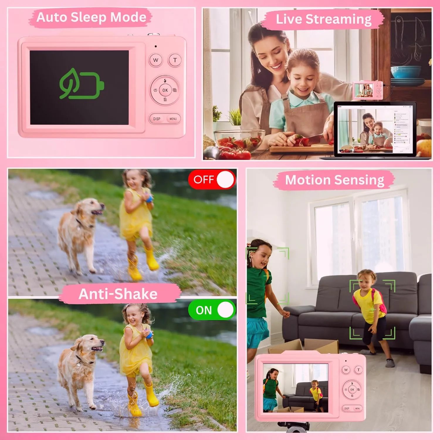 4K Digital Camera - 48MP Photos 32GB SD Card & Lanyard Included - Travel-Friendly, Digital Point and Shoot Camera, Kid-Sized, Small Camera Gift for Kids, Girls, Students & Teens