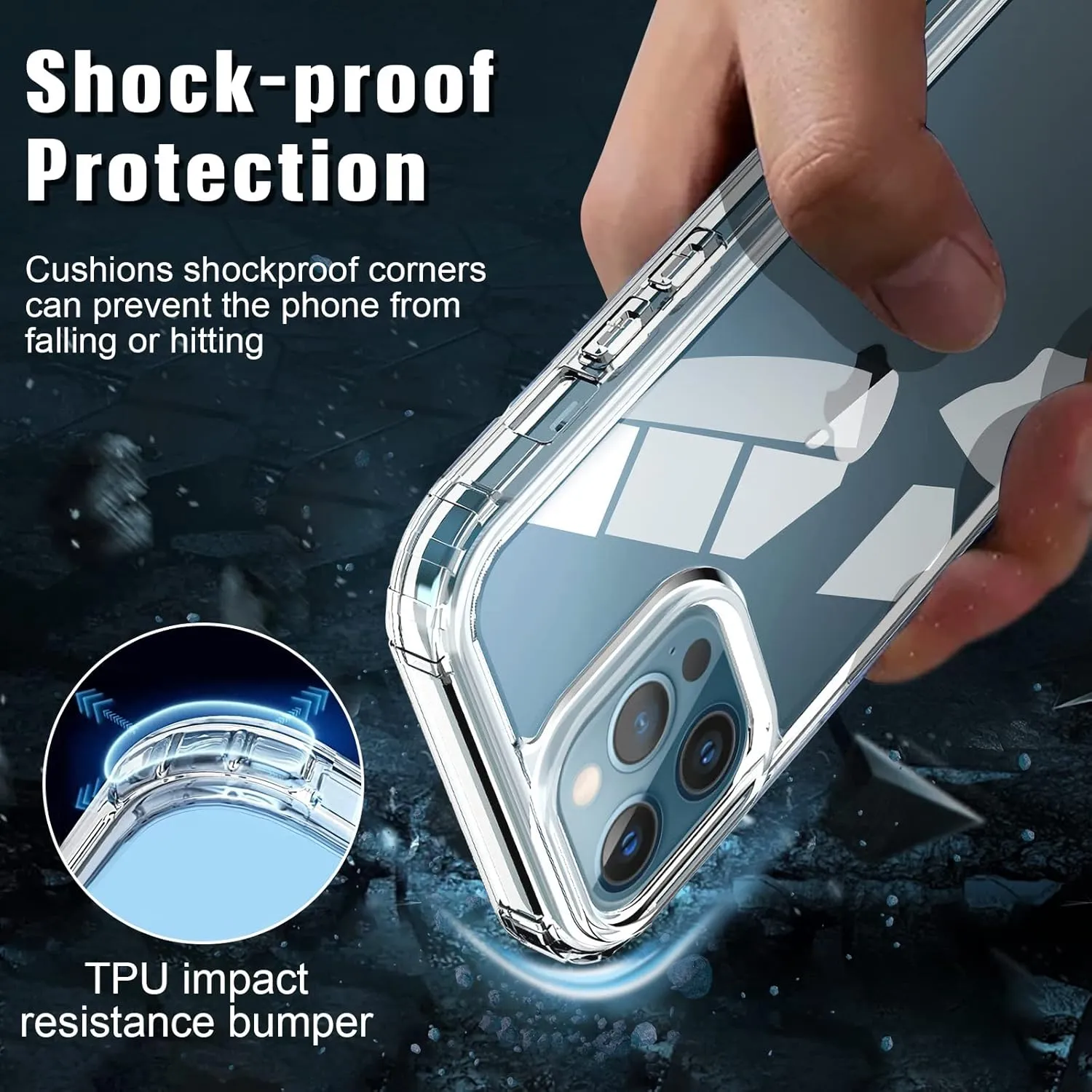 5 in 1 Clear Case for iPhone 13, with 2 Pack 9H Hardness HD Tempered Glass Screen Protector   2 Pack Camera Lens Protector, Crystal Phone Case & Non-Yellowing for iPhone 13 6.1"