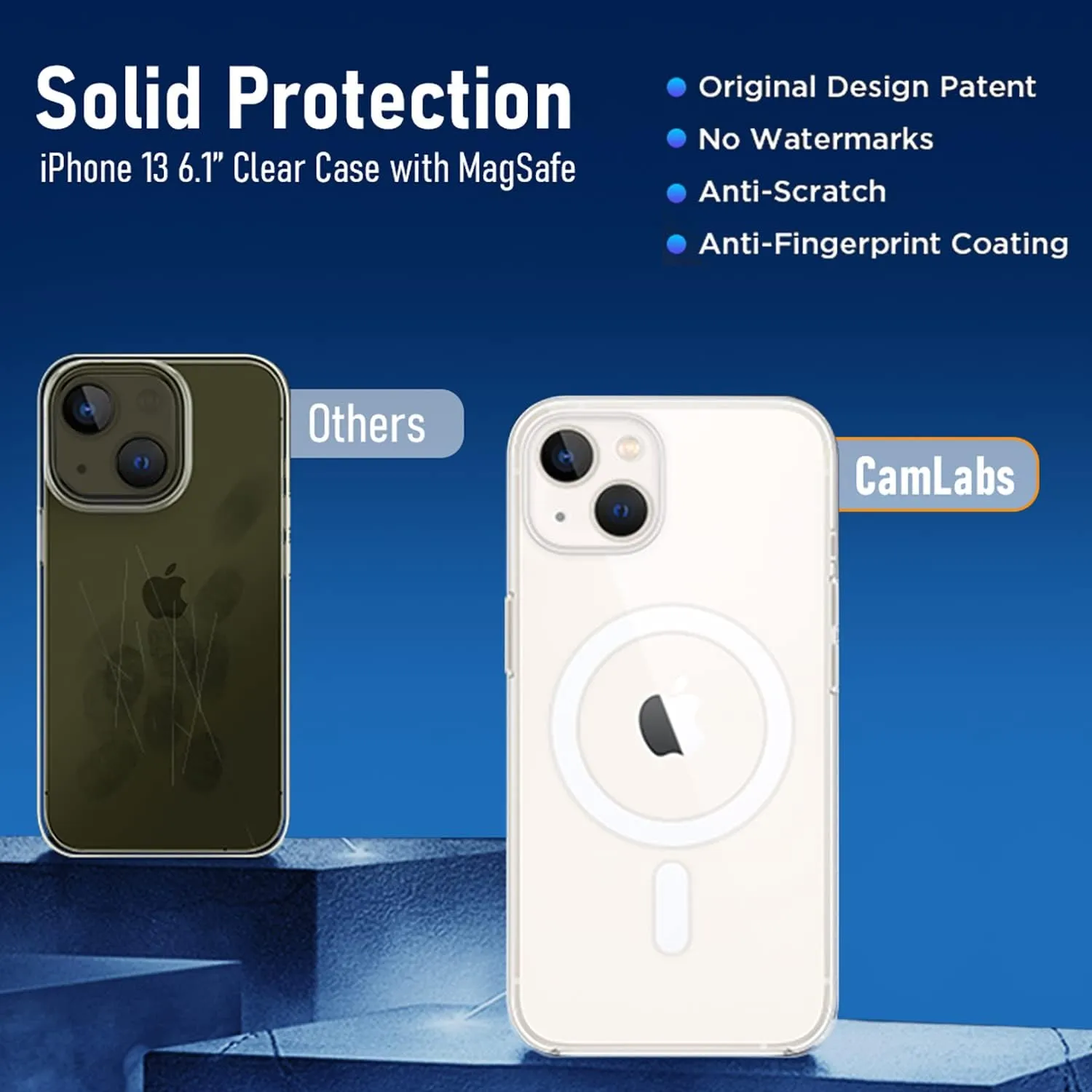 [7 in 1 Defender iPhone 13 Magnetic Case 6.1 Inch   2 Pack Tempered Glass Screen Protector   2 Pack Camera Lens Protector [Military Grade Protection]   Phone Stand, Clear Shockproof Slim Thin