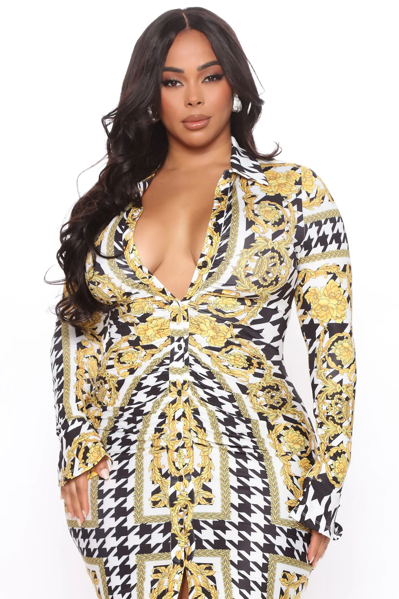 A Day In The Life Printed Mini Dress - Black/combo