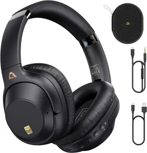 Active Noise Cancelling Headphones, Bluetooth 5.0 Wireless Headphones, LDAC Hi-Res Audio, 90 Hours Playtime, NFC Fast Pairing for Android, Dual Device Connection, Black