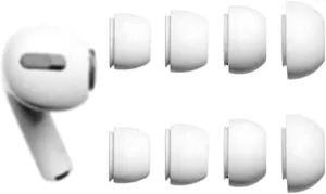 ALXCD 4 Pairs Ear Tips Compatible with AirPods Pro 2, XS/S/M/L Size Silicon Earbuds Tips Replacement Eartips, Compatible with AirPods Pro 2 White xssml
