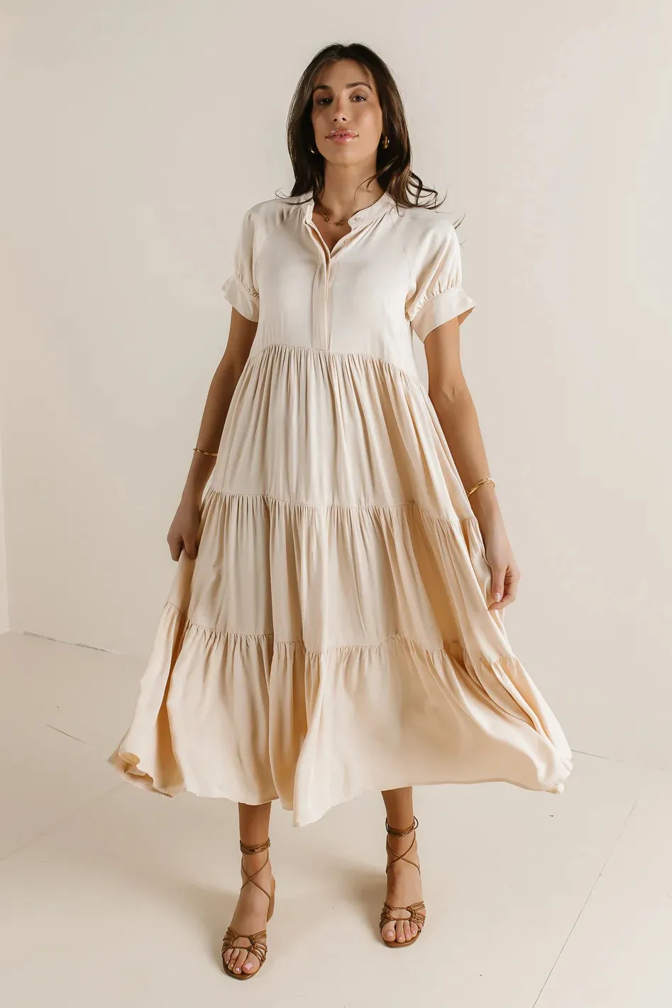 Amanda Tiered Dress in Cream