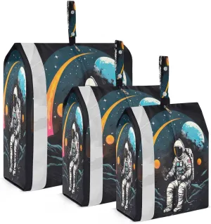 Astronaut Space Moon Universe Compression Packing Cubes Suitcase Organizer Bags Set for Travel Cubes for Carry on Suitcases