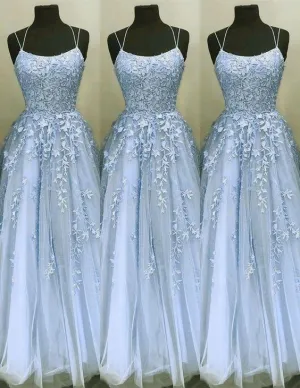 Baby Blue Prom dress,Long Tulle Formal Dress Party Gown,Graduation Dresses