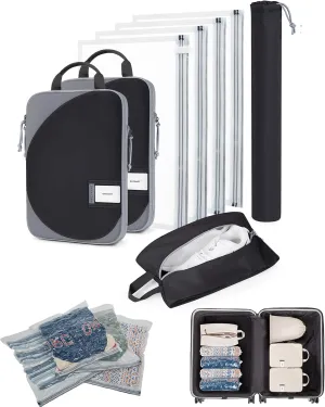 BAGSMART Packing Cubes for Suitcases, 8 Set Suitcase Organizer Bags Set & Vacuum Storage Bags for Travel