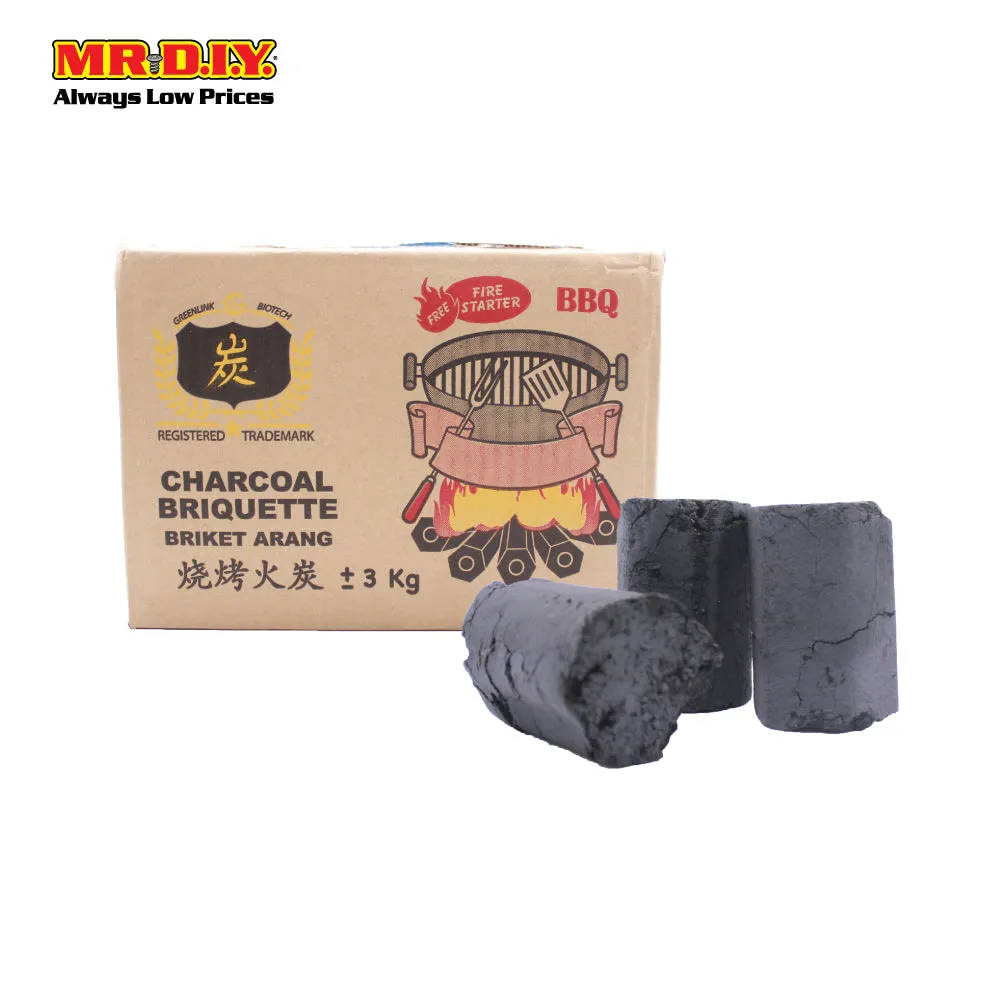 BBQ Charcoal Briquette Hexagonal (12 X 3 KG)