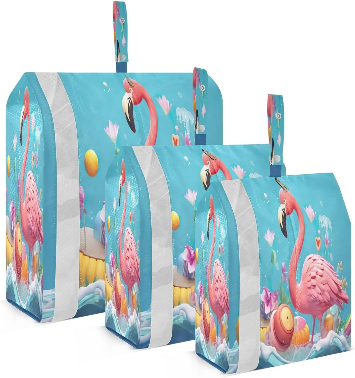 Beach Summer Flamingo Compression Packing Cubes Luggage Organizer Bags for Travel Suitcase Organizer for Carry on Suitcases