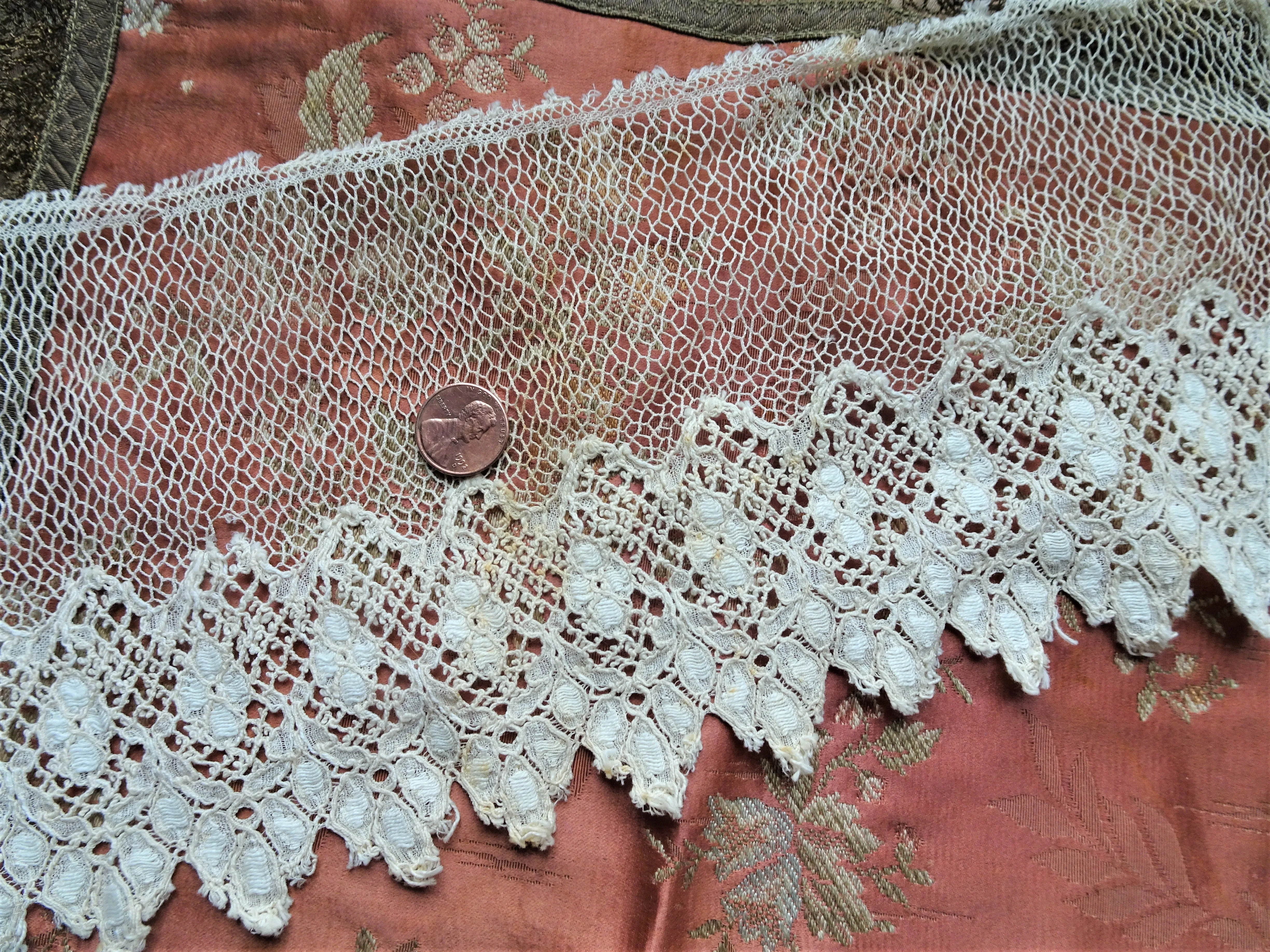 BEAUTIFUL Victorian Lace Trim, Flounce,Intricate Pattern For Dress,Dolls,Flapper Dress,Heirloom Sewing,Collectible Antique Textiles
