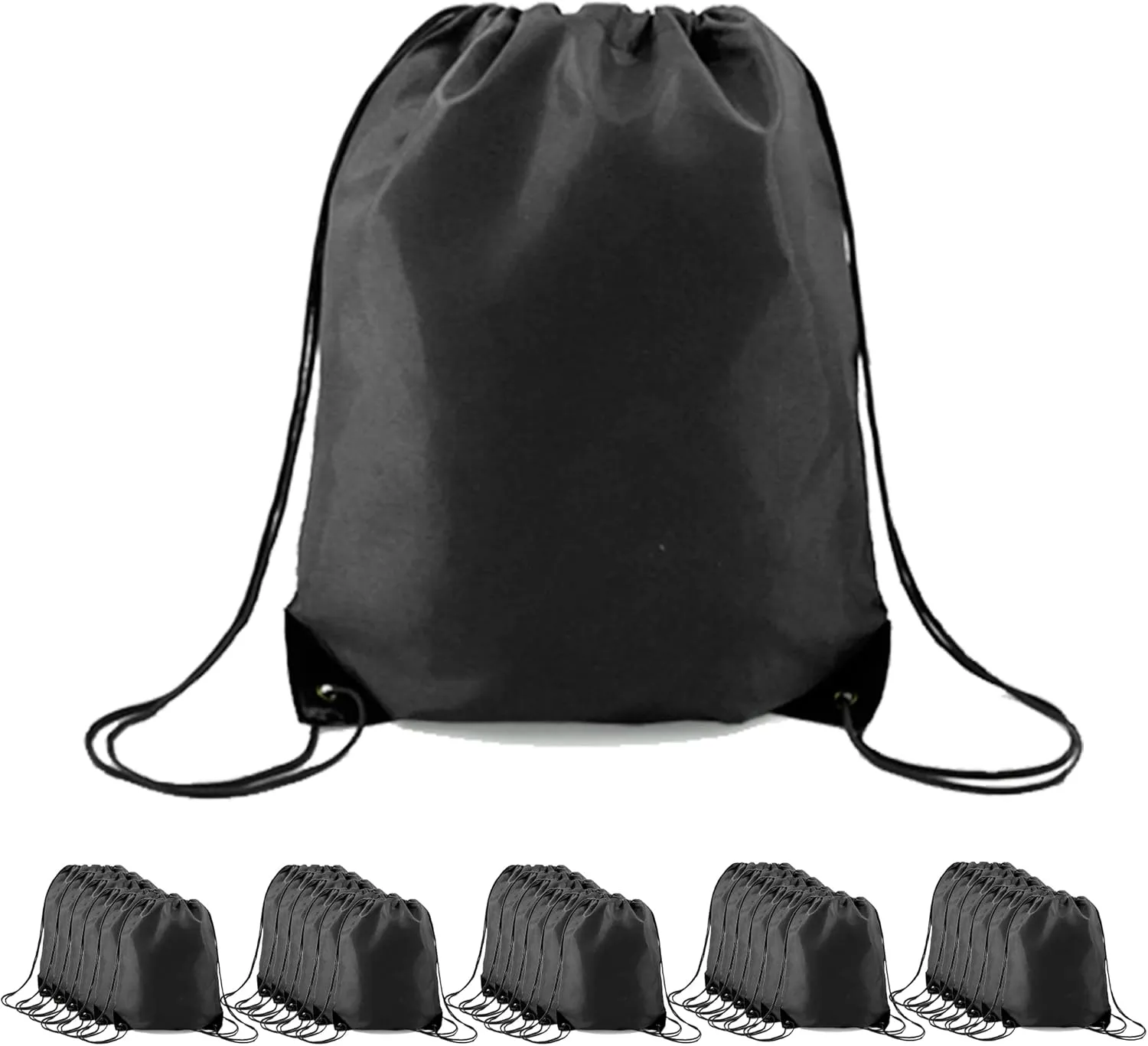 BeeGreen Drawstring Backpack Bags 20,30,50 Packs Reflective String Bags for Gym Sport Trip Cinch Sack DIY for Women Men
