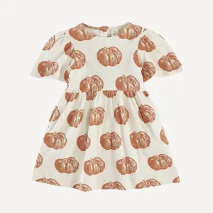 bell sleeve dress | harvest pumpkin | organic cotton interlock