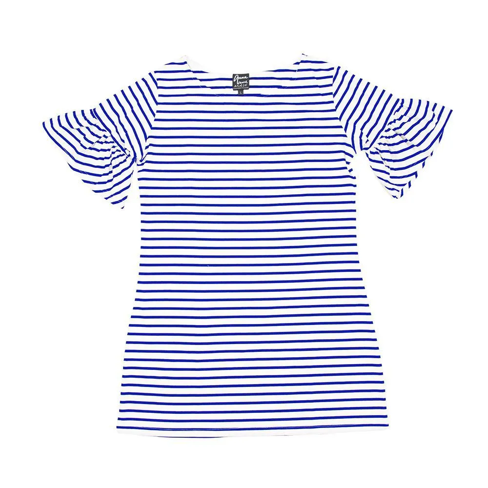 Bell Sleeve Stripe Cotton Dress