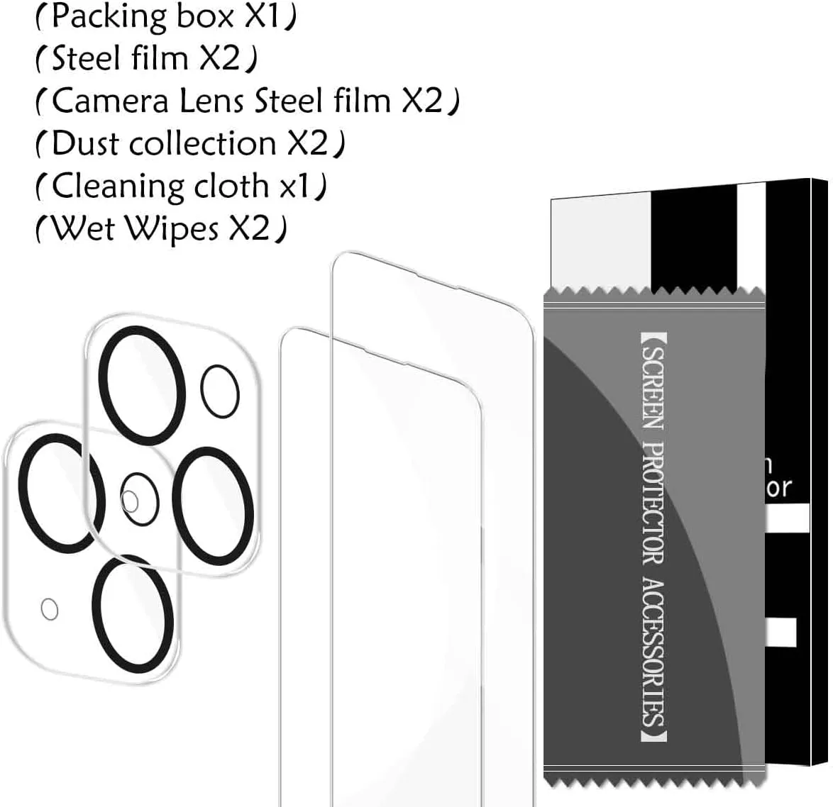 BIGFACE Compatible with iPhone 13 Mini Screen Protector   Camera Lens Protectors, [2   2 Pack] Premium HD Clear Tempered Glass, Anti-Bubble 3D Curved Accuracy Film for iPhone 13 Mini(5.4 Inch)
