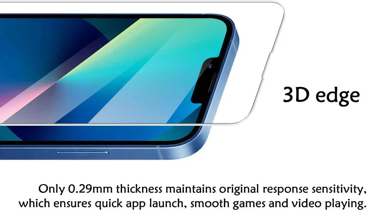 BIGFACE Compatible with iPhone 13 Mini Screen Protector   Camera Lens Protectors, [2   2 Pack] Premium HD Clear Tempered Glass, Anti-Bubble 3D Curved Accuracy Film for iPhone 13 Mini(5.4 Inch)