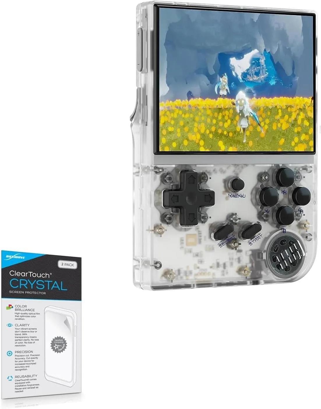BoxWave Screen Protector Compatible with Cintwor RG35XX Pocket Retro Handheld Console (3.5 in) - ClearTouch Crystal (2-Pack), HD Film Skin - Shields from Scratches