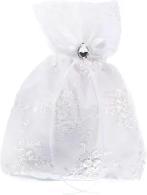 Bridal Wedding Money Bag Wedding Bag Bridal Showers Pouch Bag with Drawstring Wedding Candy Bag Handbag Floral Bags Rhinestone Bridesmaid Tote