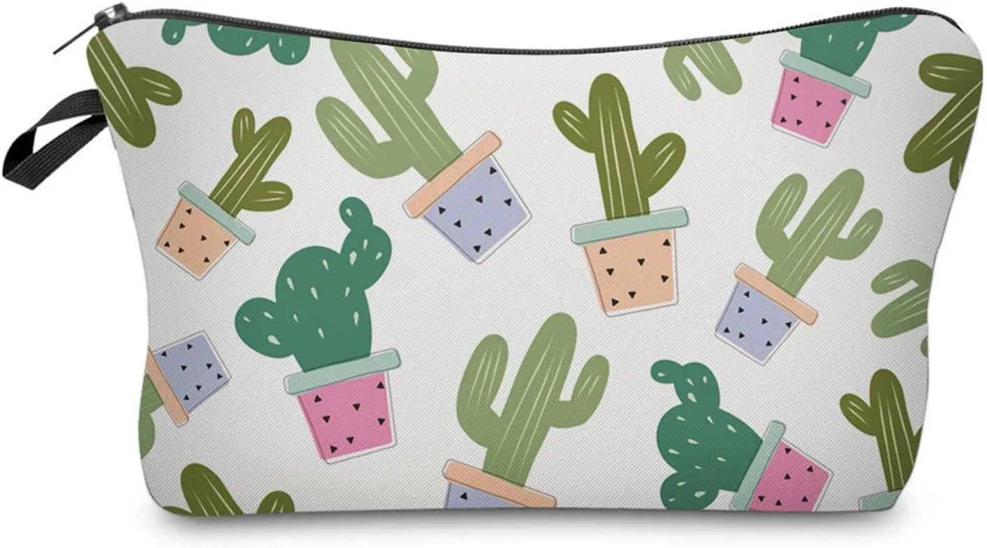 Cactus Cosmetic Bag for Women Cute Makeup Bag for Purse Travel Toiletry Storage Zipper Pouch for Girls Women Families Friends Sisters Gifts Makeup Bag for Her