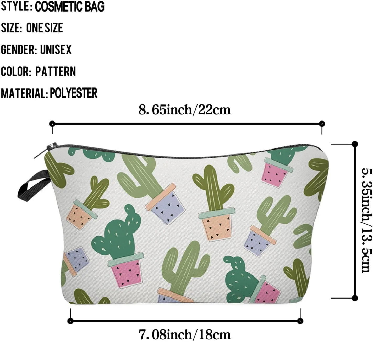 Cactus Cosmetic Bag for Women Cute Makeup Bag for Purse Travel Toiletry Storage Zipper Pouch for Girls Women Families Friends Sisters Gifts Makeup Bag for Her