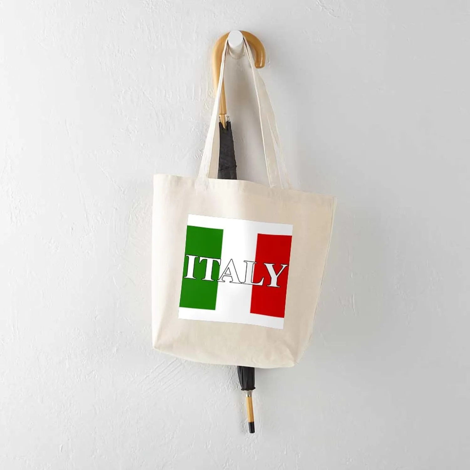 CafePress Italy Tote Bag Natural Canvas Tote Bag, Reusable Shopping Bag