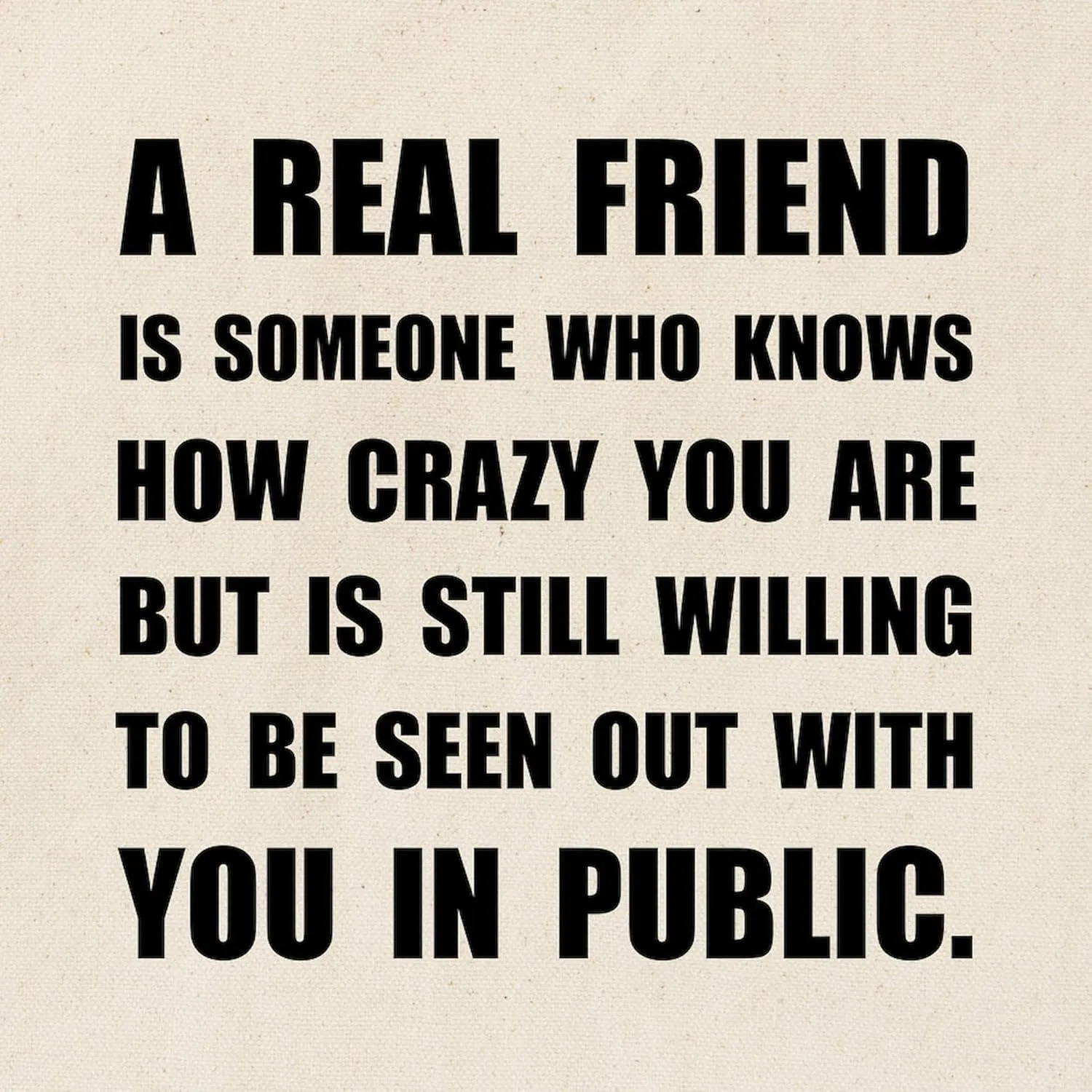 CafePress Real Friend Crazy Tote Bag Natural Canvas Tote Bag, Reusable Shopping Bag
