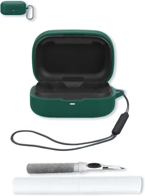 Case for B&O Beoplay Eleven True Wireless Bluetooth Earphones,Soft Protective,BOVUGAC Silicone Case Cover with Keychain & Cleaning Kit & Lanyard for Bang & Olufsen Beoplay Eleven Earbuds-Green