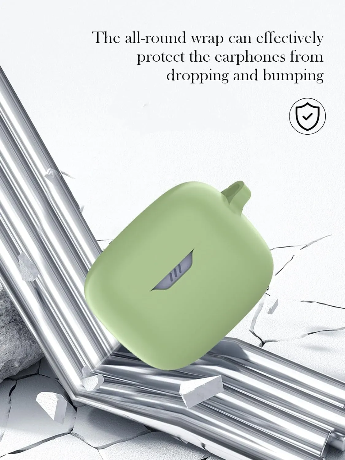 Case for JBL Tune Buds - True Wireless Noise Cancelling Earbuds,Soft Protective,BOVUGAC Silicone Case Cover with Keychain & Cleaning Kit & Lanyard for JBL Tune Buds Earbuds-Matcha