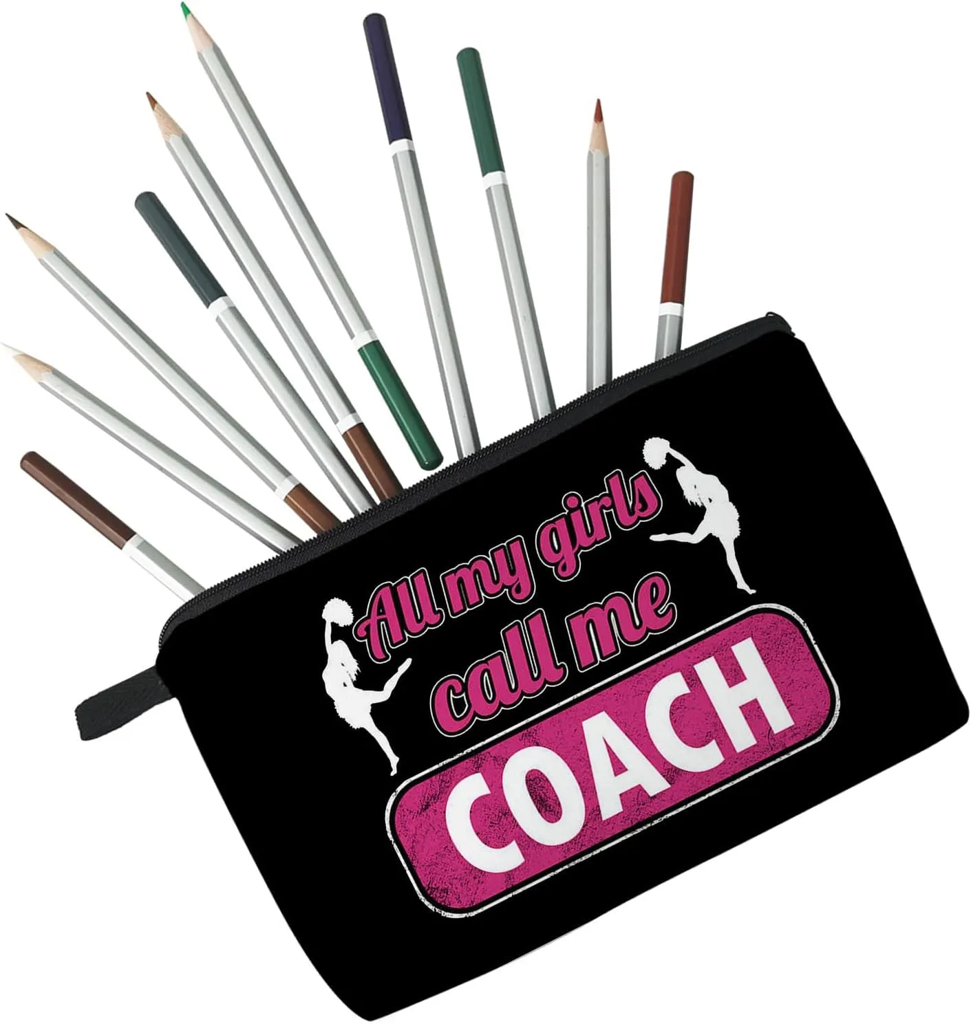 CheerLeading Gifts Cheerleaders Coach Makeup Bag Cute Small Travel Toiletry Zipper Pouch Cheer Squad Cosmetic Bag Birthday Christmas Gift for Cheerleaders Women