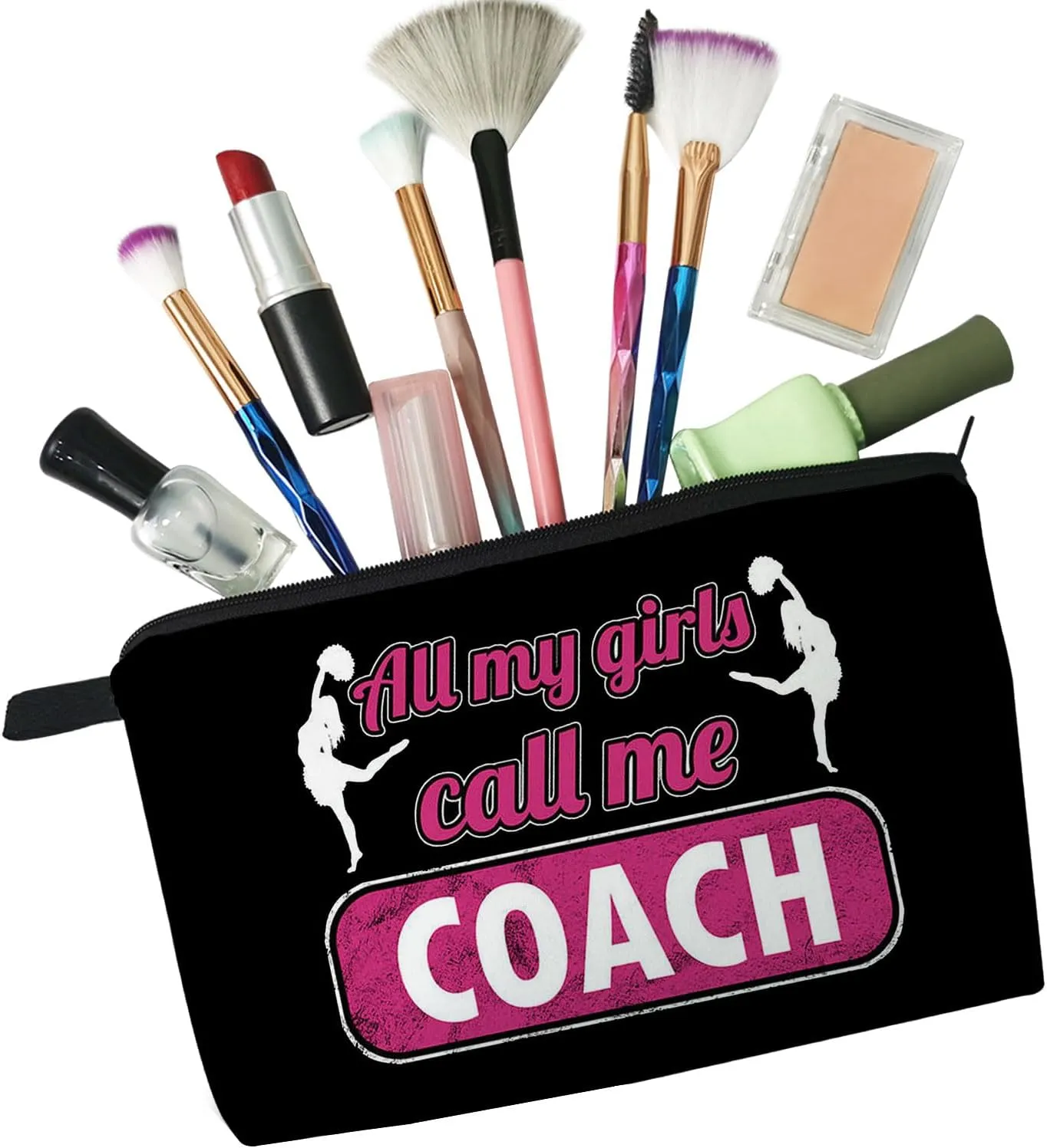 CheerLeading Gifts Cheerleaders Coach Makeup Bag Cute Small Travel Toiletry Zipper Pouch Cheer Squad Cosmetic Bag Birthday Christmas Gift for Cheerleaders Women