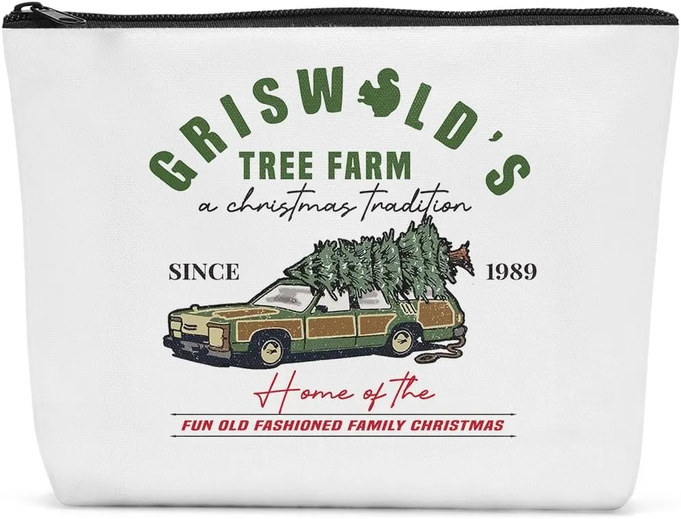 Christmas Makeup Bag Christmas Purses for Women Christmas Travel Organizer Travel Toiletry Bag Christmas Season Griswolds Tree Farm Cosmetic Bag for Women Gifts for Christmas Family