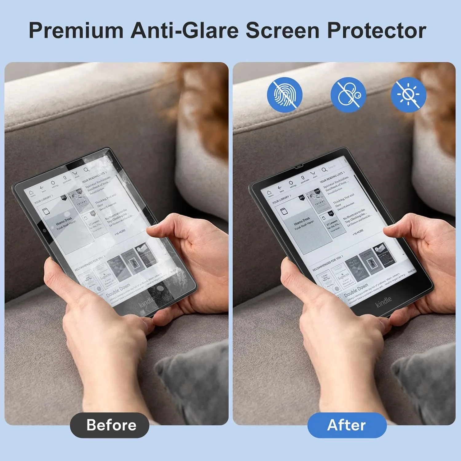 CoBak 3 in 1 Magnetic Clear Case with Ring Grip & Anti-Glare Screen Protector for 7" Kindle Paperwhite 2024 (12th Gen) & Colorsoft, Compatible with iPhone MagSafe, for Belkin/Anker Wireless Charging.