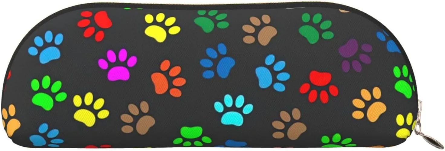 Colorful Dog Paw Print Black Print Receive Bag Makeup Bag Cosmetic Bags Travel Storage Bag Toiletry Receive Bags Pencil Case Pencil Bag
