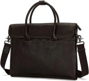CSCDD Men's Handbag Leather Business Briefcase Cross Section Laptop Bag Shoulder Crossbody Bag(D)
