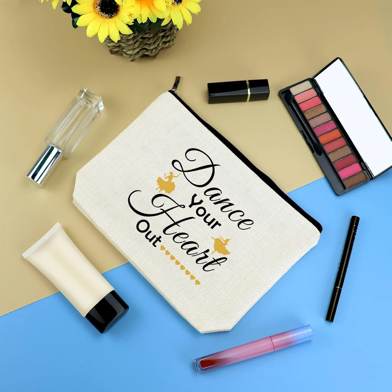 Dance Teacher Gifts Dancer Gift Dance Lover Gift Makeup Bag for Women Girls Cosmetic Bag Dance Student Graduation Gift Dance Teacher Appreciation Gift Dance Teams Mom Gift Christmas Birthday Gifts