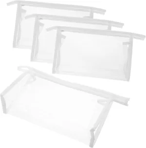 DOITOOL Clear Toiletry Bag 4pcs Toiletry Bag Clear Makeup Bag Plastic Cosmetic Bag Storage Bags Travel Grocery Bag Make up, White, 27x13cm