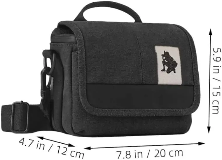 DOITOOL Portable Camera Bag Waterproof Camera Pouch Strap Bags Camera Storage Bag Photographers Camera Case Shockproof Camera Protector Pouch Travel Carry Padded Shoulder Canvas Black