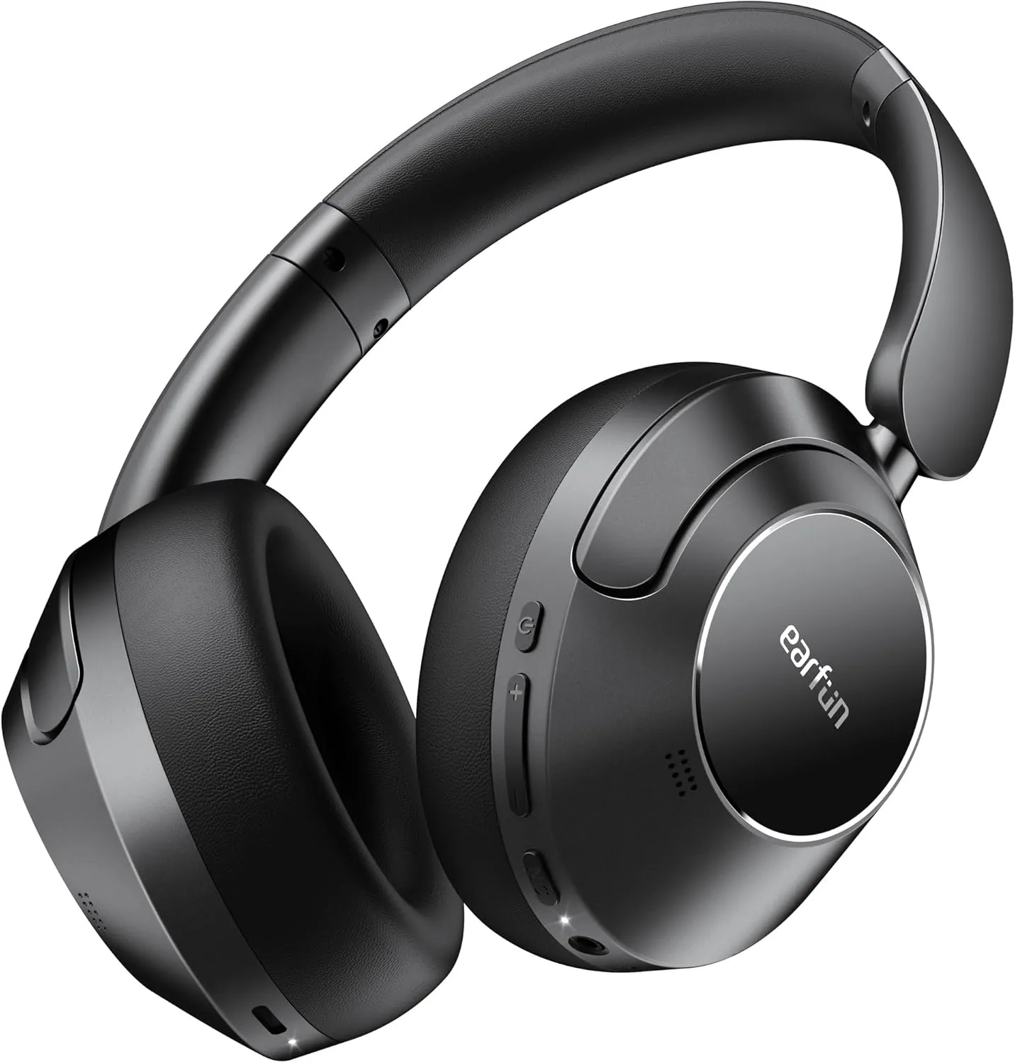 EarFun Wave Pro Active Noise Canceling Headphones, Wireless Over Ear Bluetooth Headphones, LDAC Hi-Res Sound, 5 Mics AI Clear Call, 80H Playtime, Multipoint Connection, Comfort Fit, Custom EQ via App