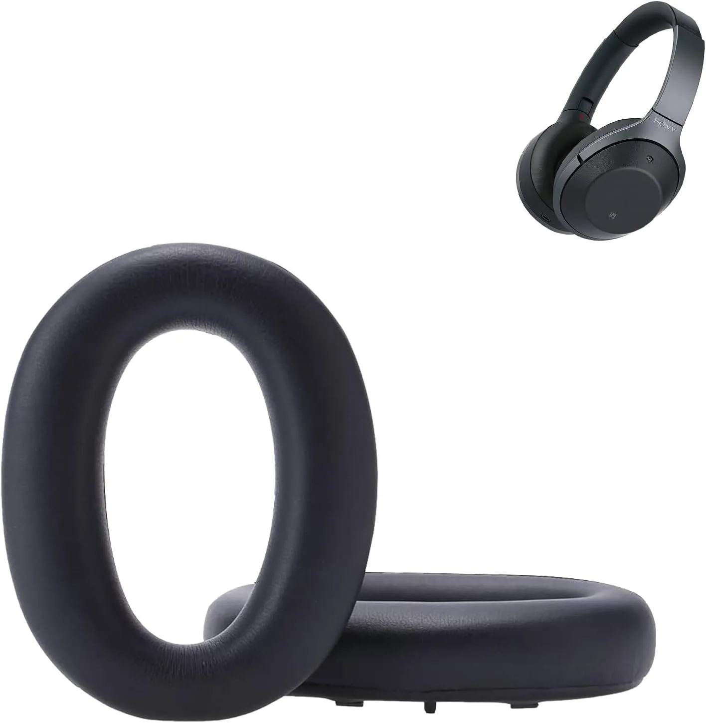 Earpads for Sony WH-1000XM2 & 1000X, A Pair of Replacement Ear Cushion Pads with Protein Leather and Memory Foam for Sony WH 1000XM2 & MDR-1000X Noise canceling Stereo Headset, Black