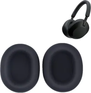 Earpads for Sony WH-1000XM5, A Pair of Replacement Ear Cushion Pads with Protein Leather and Memory Foam for Sony WH 1000XM5 Noise canceling Stereo Headset, Black (Black)