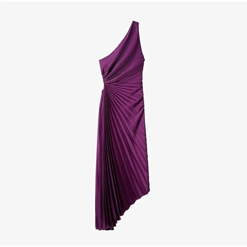Elle Pleated Diagonal Dress