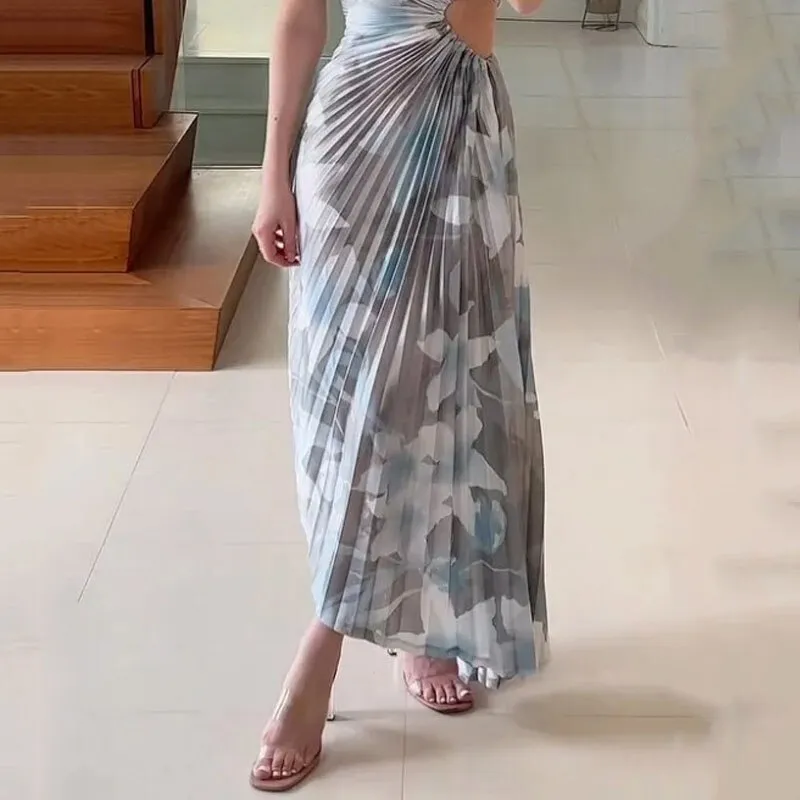 Elle Pleated Diagonal Dress