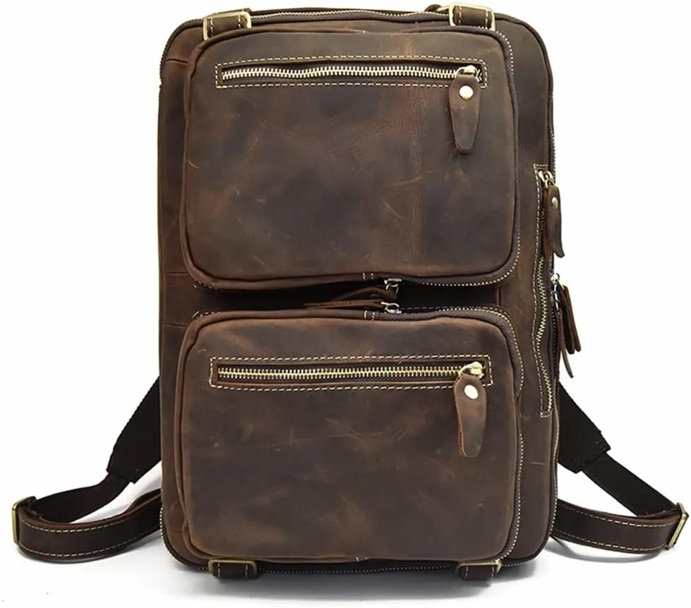 European and American Men's Briefcase Multifunctional Handbag Leather Shoulder Bag to Work Computer Bag